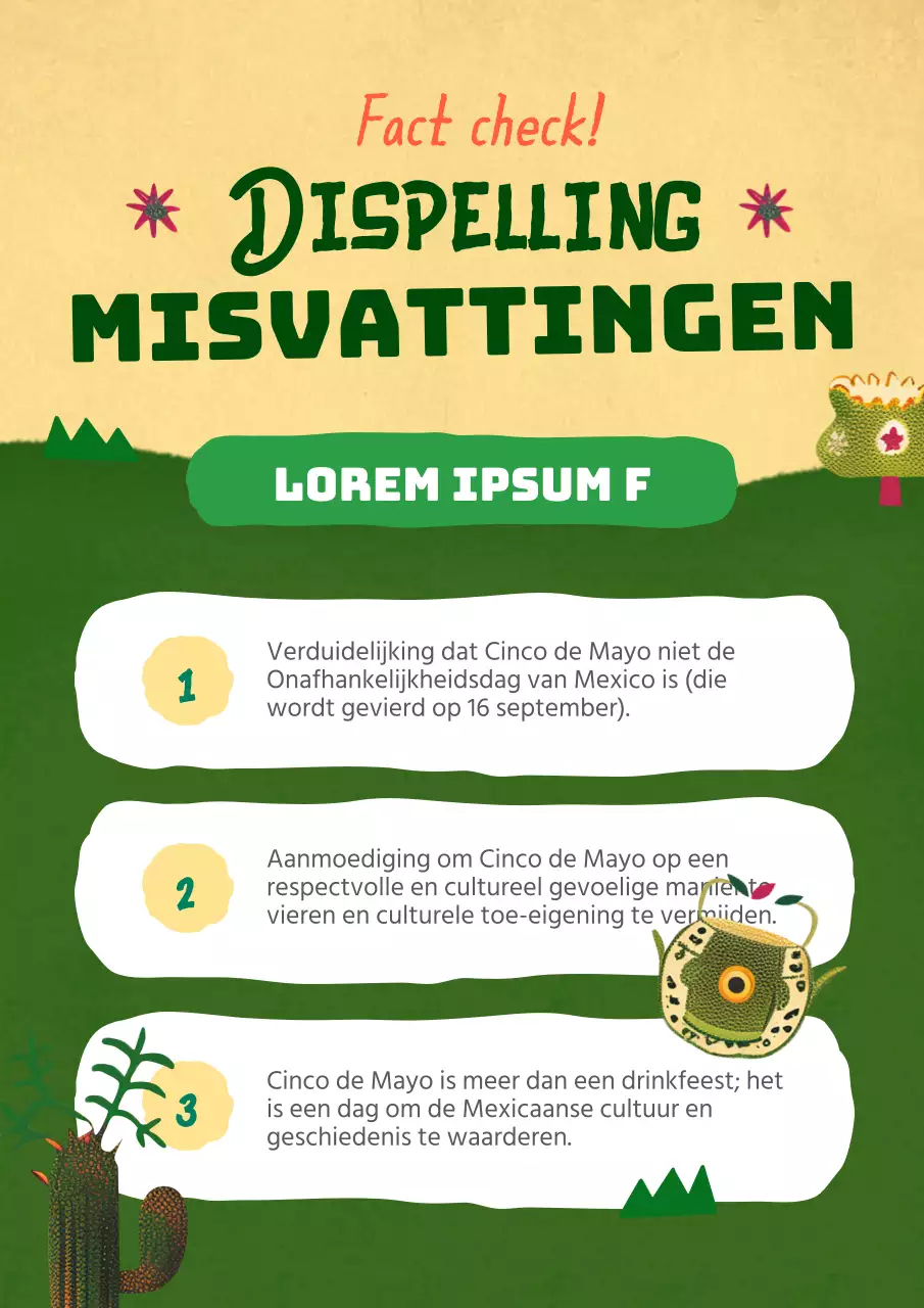 Schattig Mexicaans concept vintage posterontwerp in groen