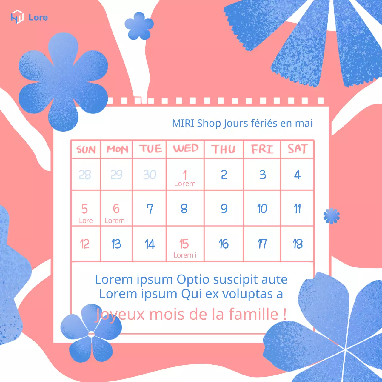 Une annonce de vacances pop-art en rose et bleu