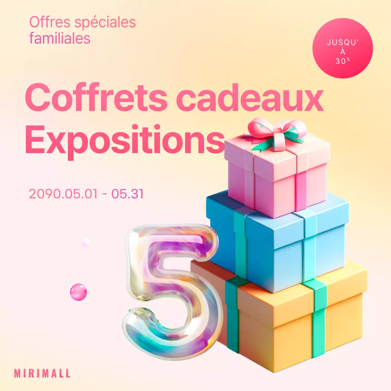 Promouvoir un événement tendance pour la fête des mères en rose et menthe