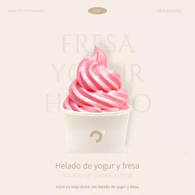 Promocionar un nuevo producto para una moderna cafetería en beige y rosa