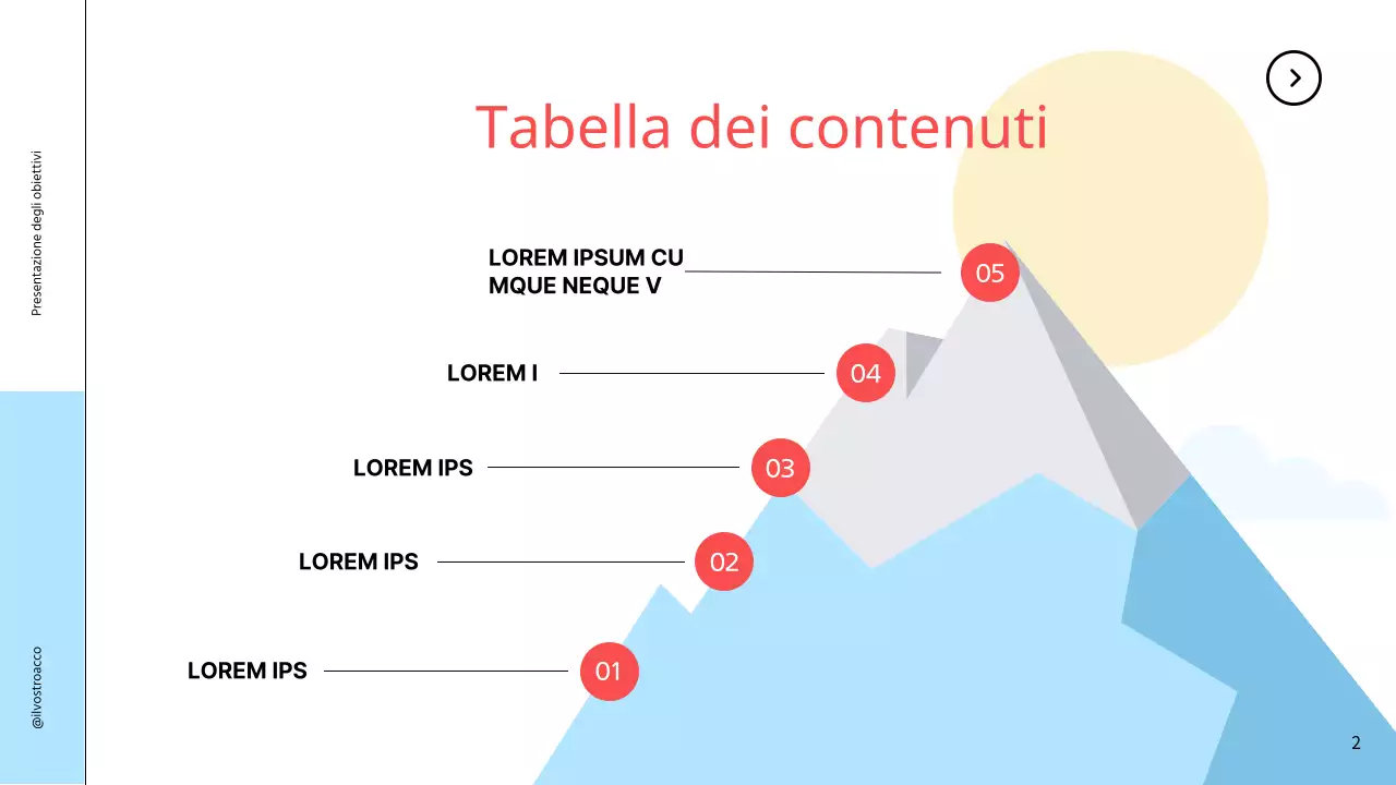 Sky Blue Presentazione degli obiettivi semplici per la strategia aziendale