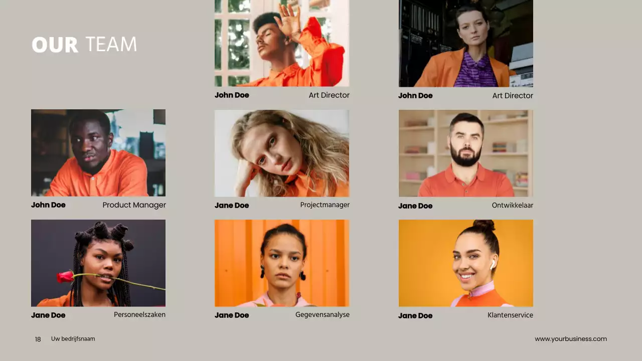 Grijs Oranje Minimaal Schoon Project Pitch Deck Voorstel