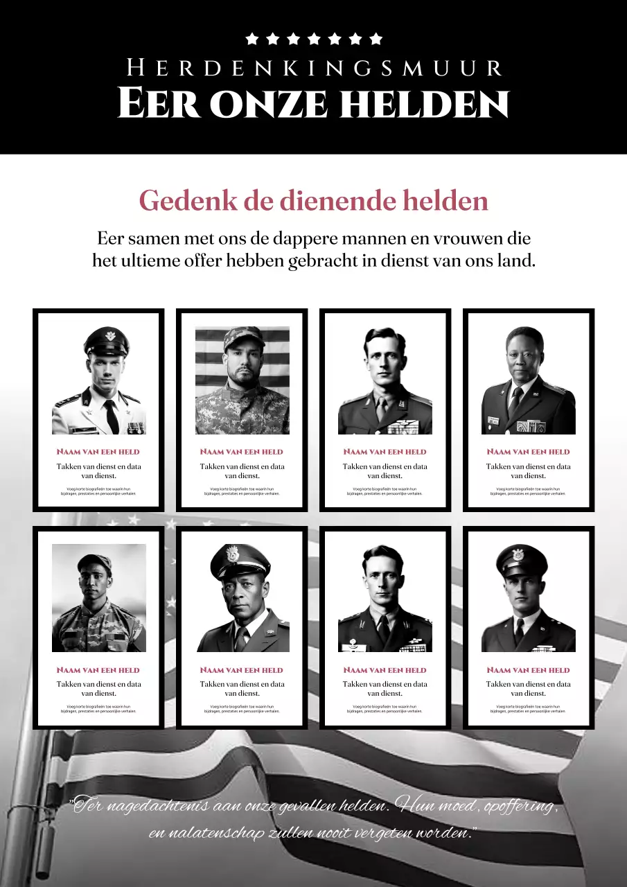 Black Classic Memorial Day Herdenkingsmuur Introductie