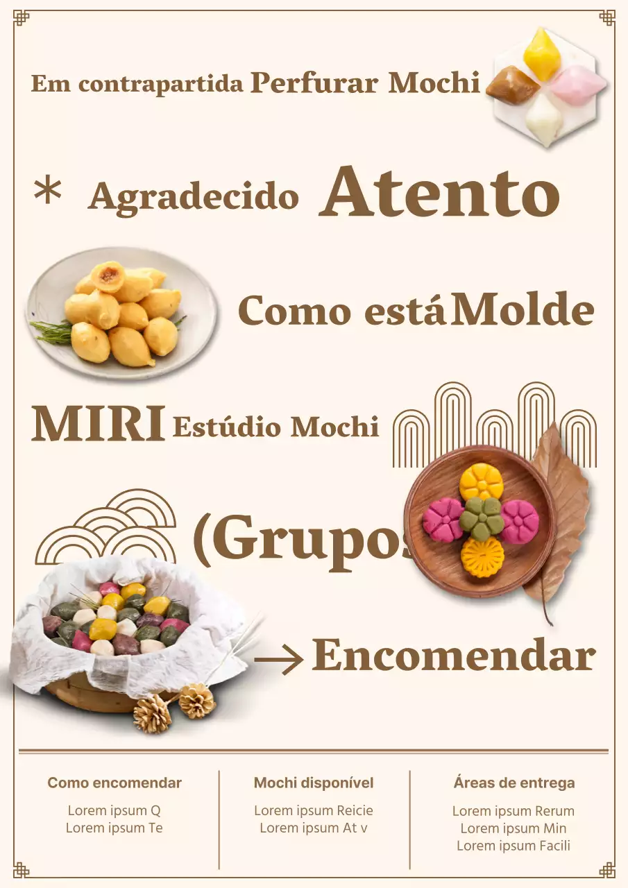 Folheto de encomenda de cerzido bege simples