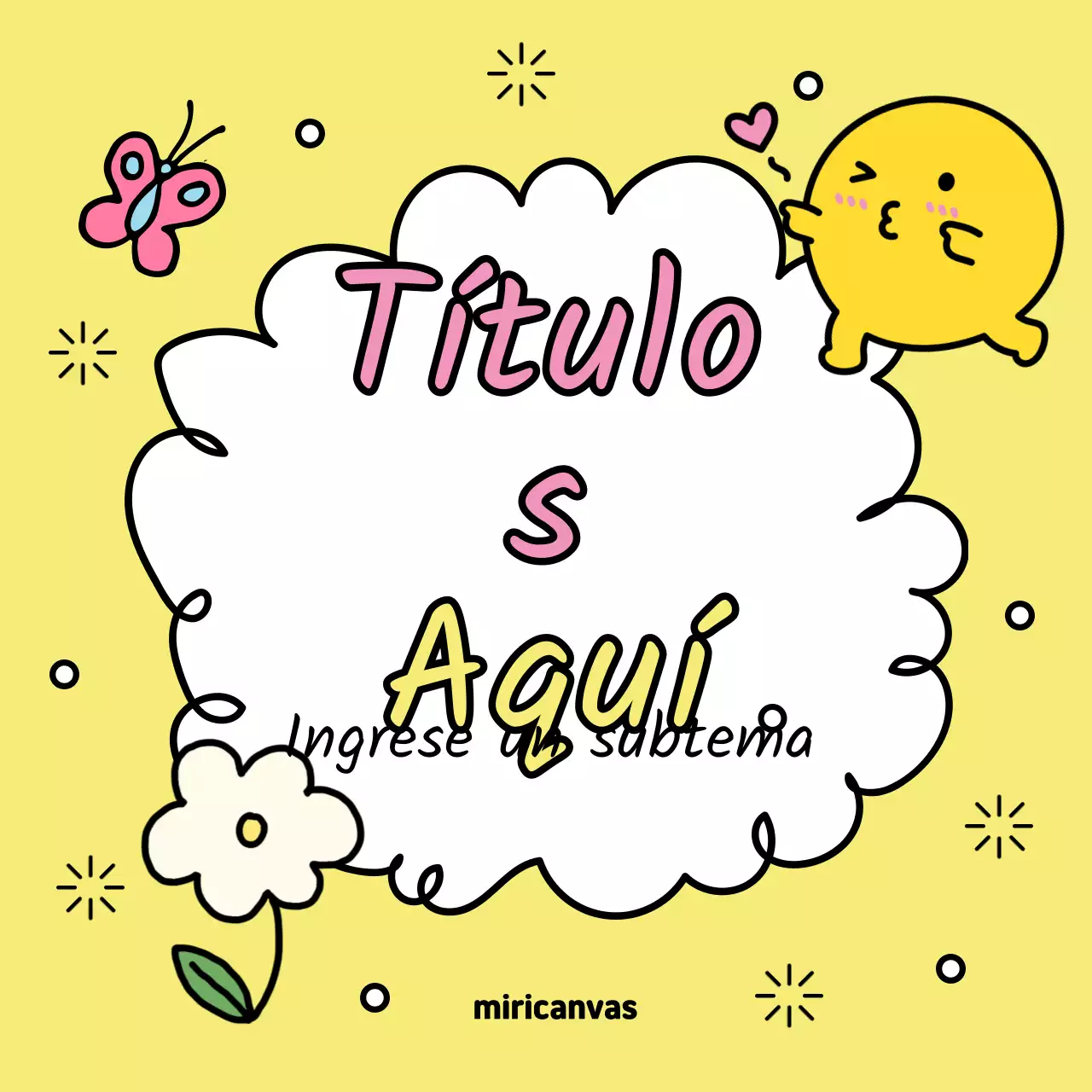 Adorable portada dibujada a mano en rosa y verde