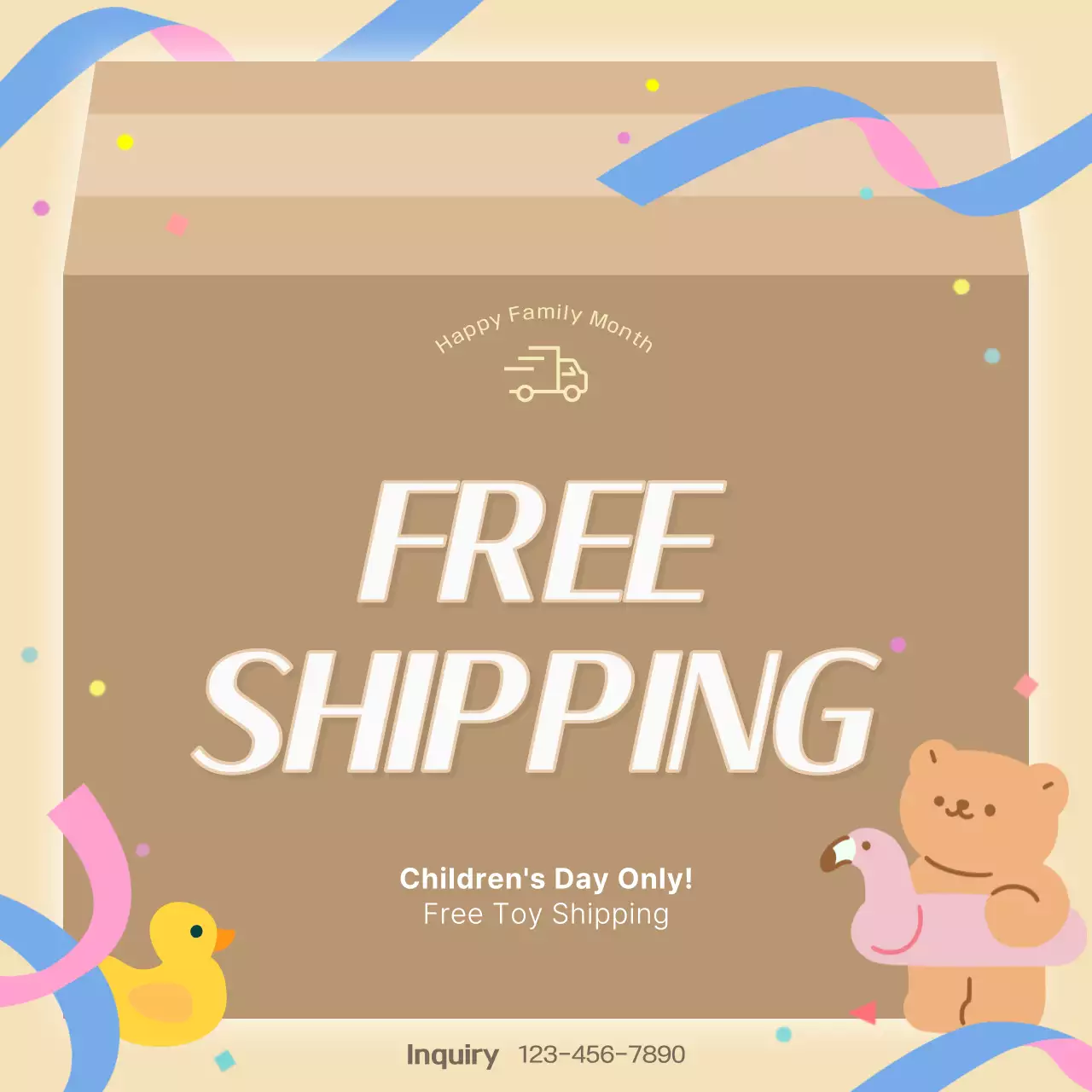 Beige Playful Toy Promotion Social Media Post