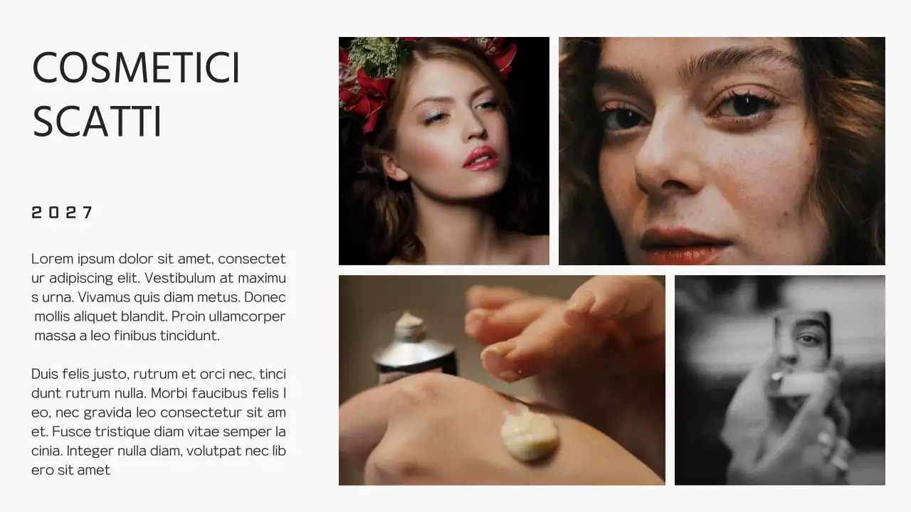 Portafoglio fotografico minimale in nero e grigio