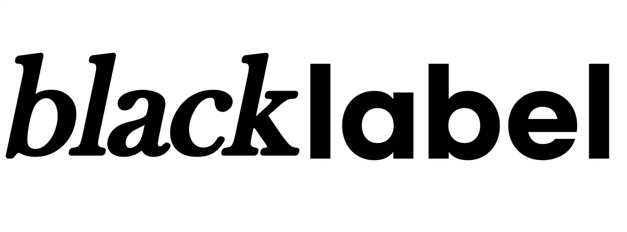 黒のテキストに変化をつけてデザインしたシンプルで高級感のあるロゴデザイン。