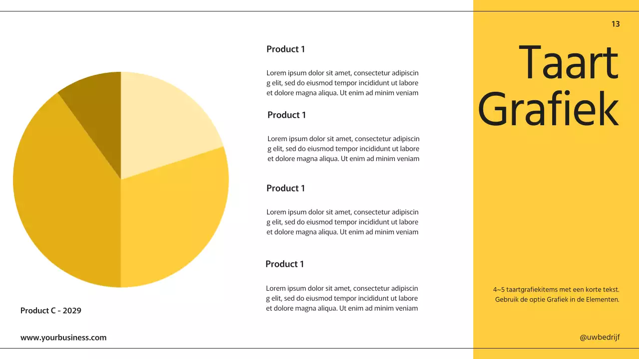 Zwart Gele Moderne Zakelijke Presentatiepagina's Met Diverse Lay-outs