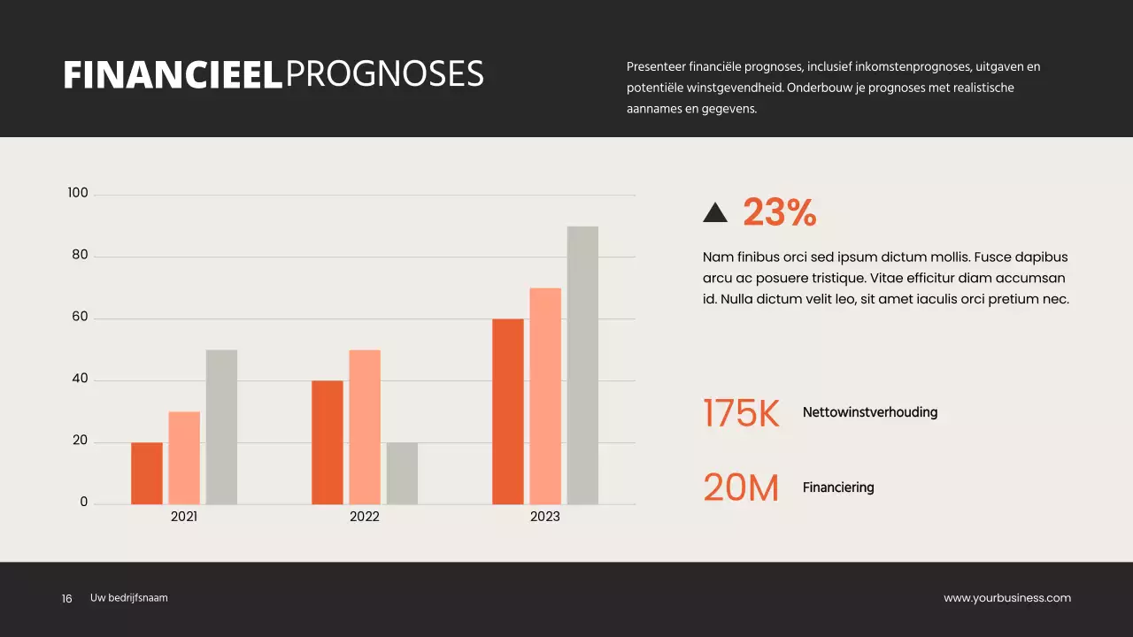 Grijs Oranje Minimaal Schoon Project Pitch Deck Voorstel