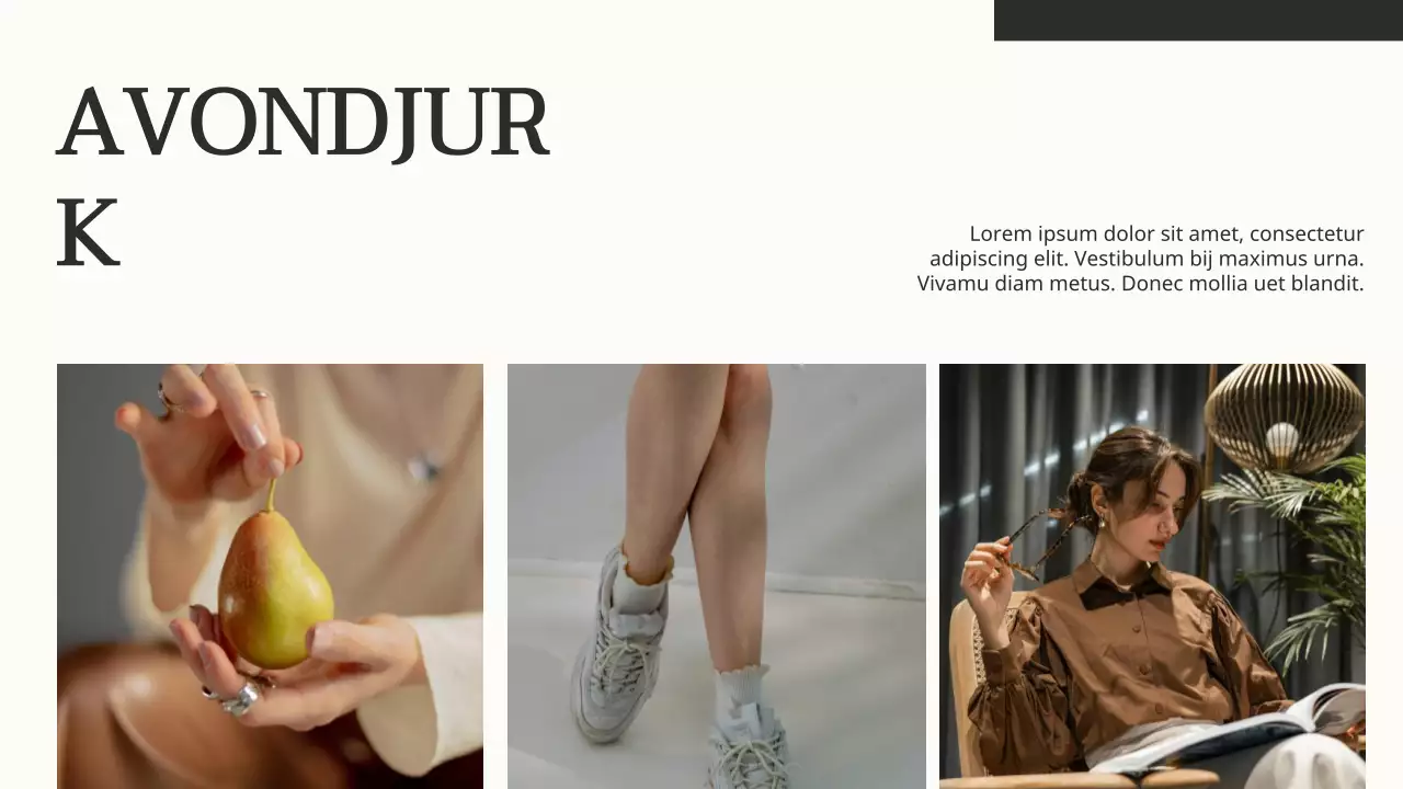 Beige en zwart elegant modemerk Product toonhoogte