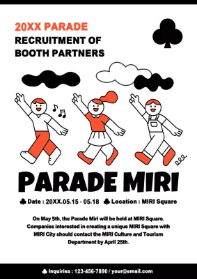 A cute orange and black flyer recruiting vendors for a trade show.