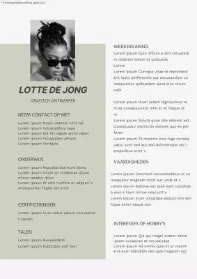 Beige en kaki Modern Grafisch Ontwerper CV Introductie