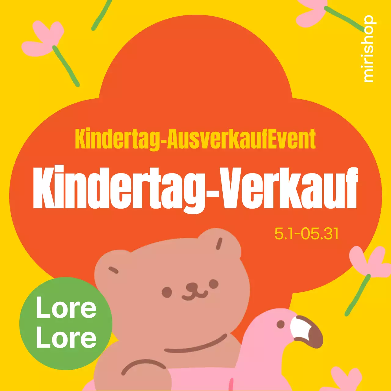 Tropischer Freiverkaufsposten in Gelb und Rosa