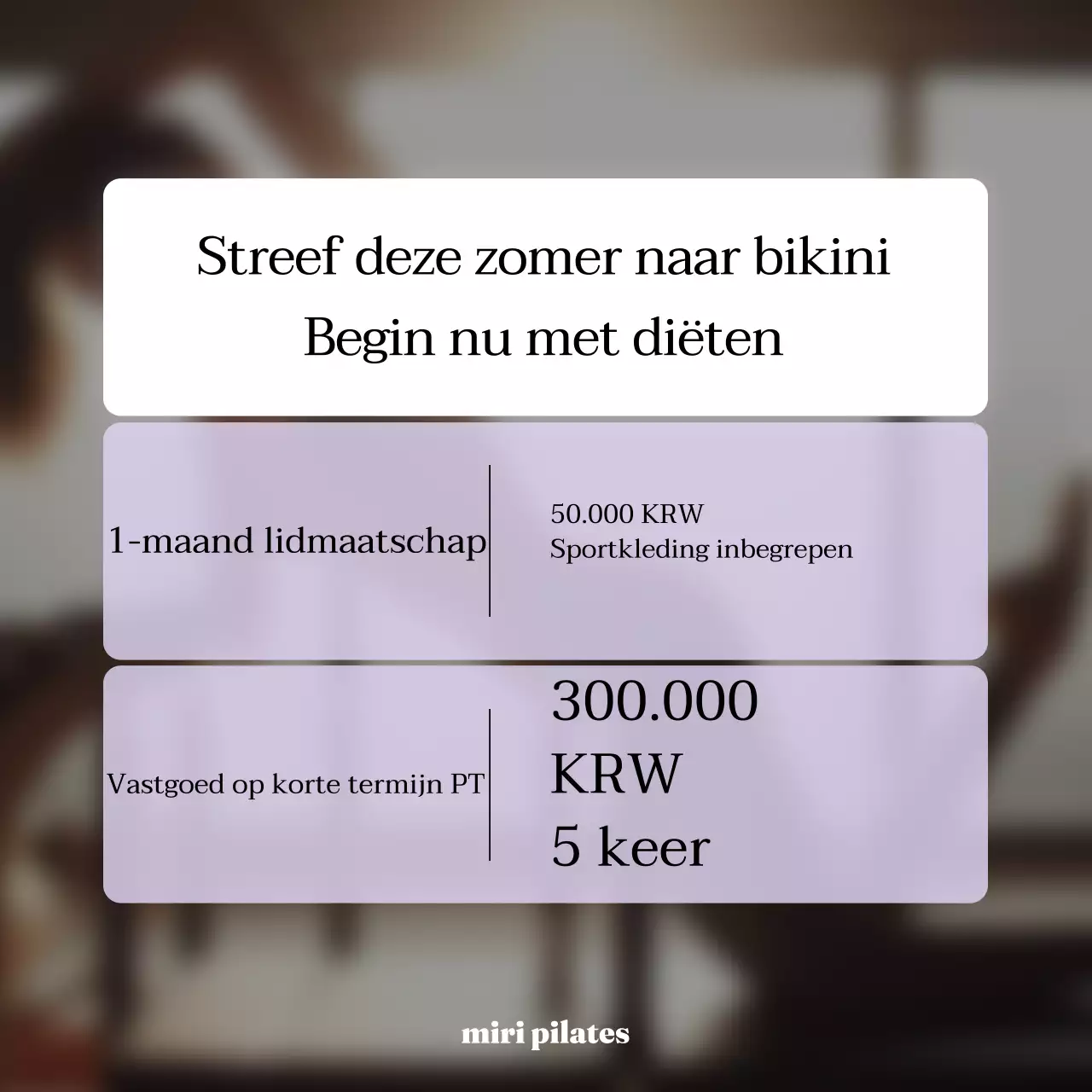 Het coole Pilates-merk promoten in lichtblauw en mauve