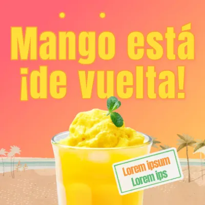 Anuncio del menú natural de temporada en naranja