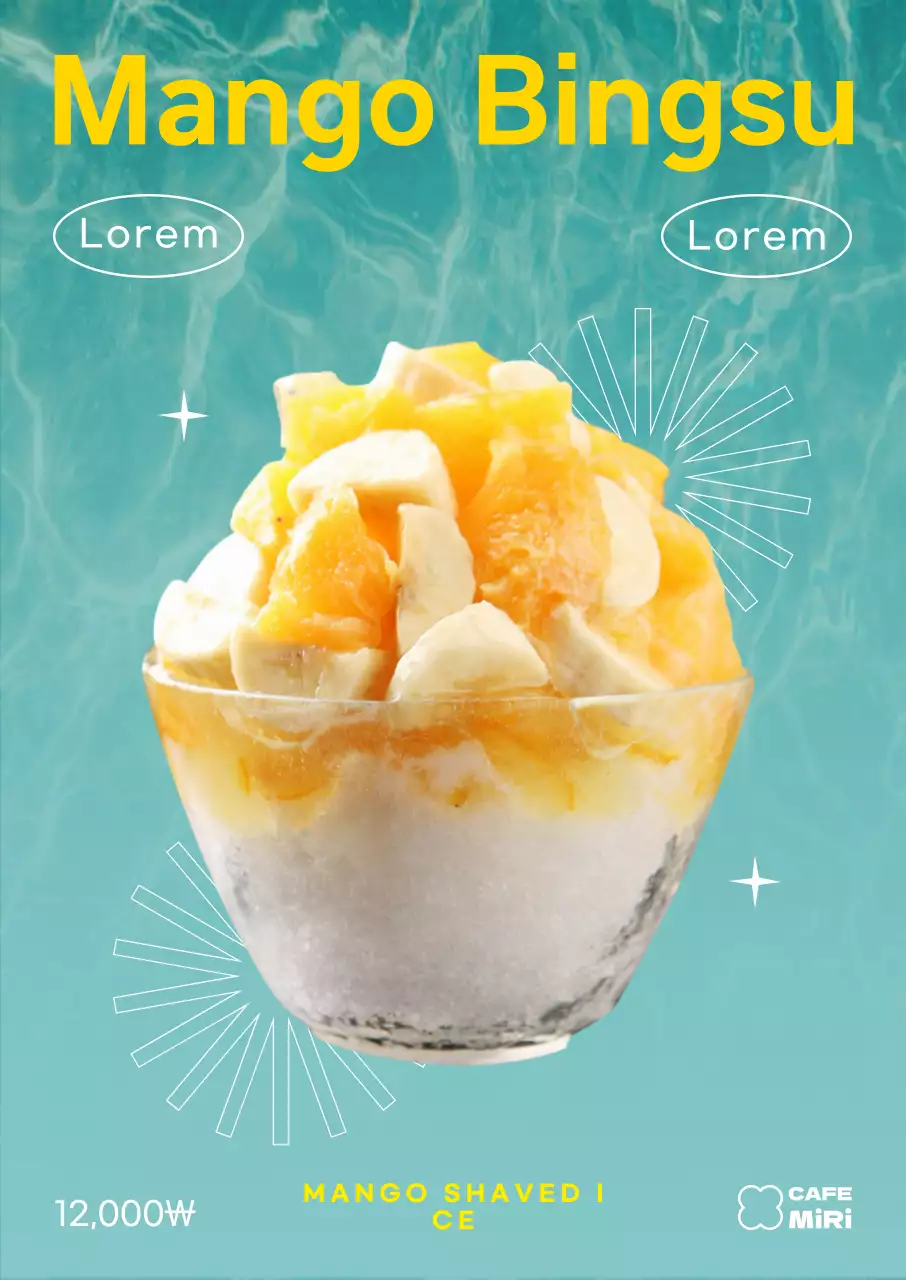 Poster Menu Baru Kafe Musim Panas