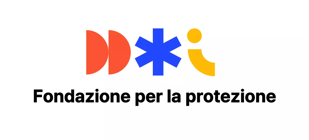 Un logo istituzionale colorato con una varietà di forme