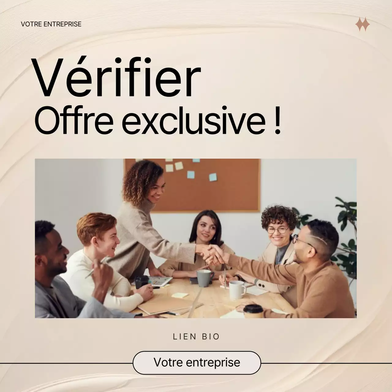 Publicité pour le marketing de contenu moderne noir et beige