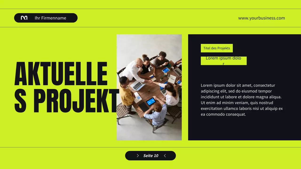 Black and Green Modern Unternehmensprofil Vorstellung des Unternehmens