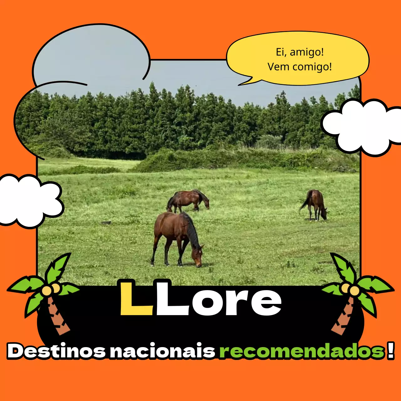 Destinos domésticos a laranja e verde para explorar