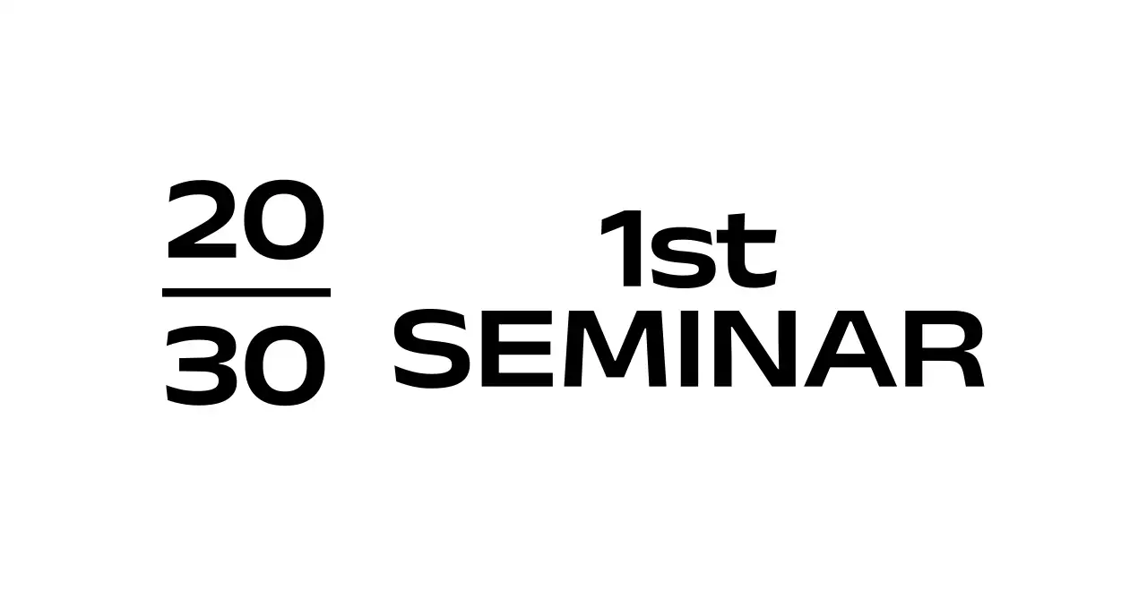 Simple corporate seminar with blue tilted square illustration logo