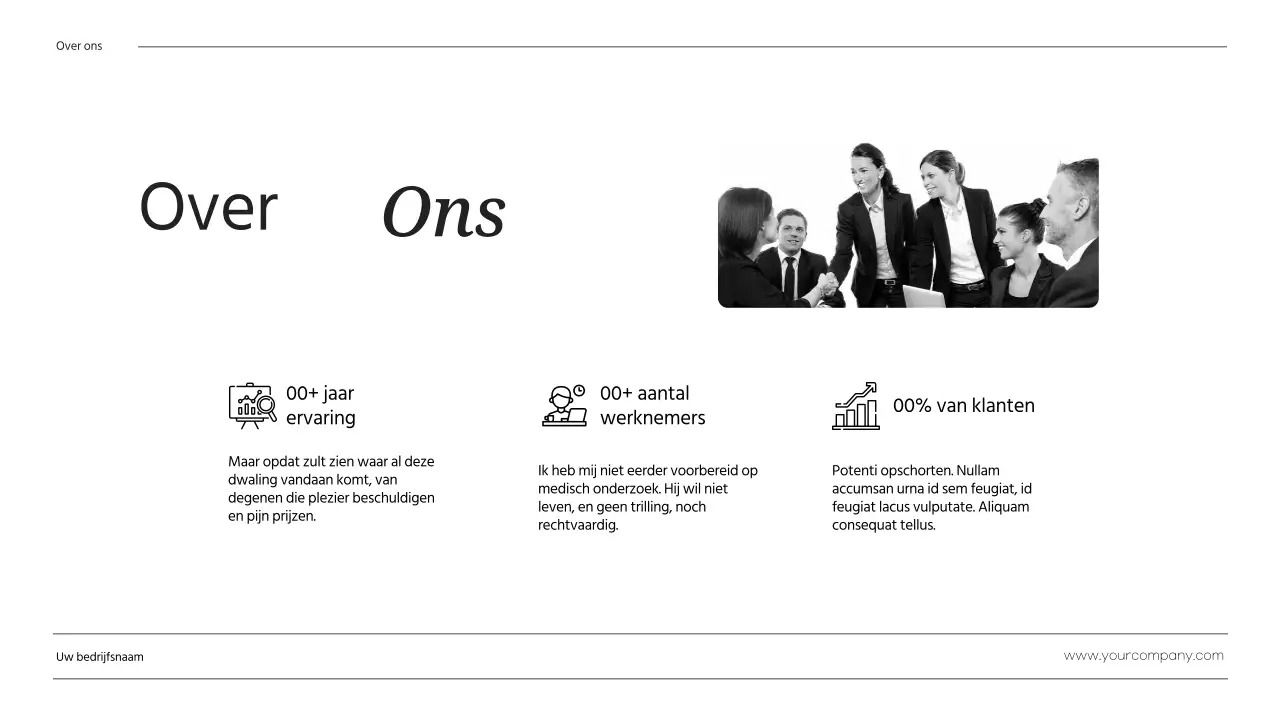 Zwart Wit Minimalistisch Zakelijk Over Ons