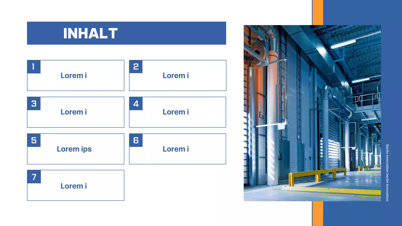 Ein einfacher Briefkopf für ein Industrieunternehmen in Blau und Gelb