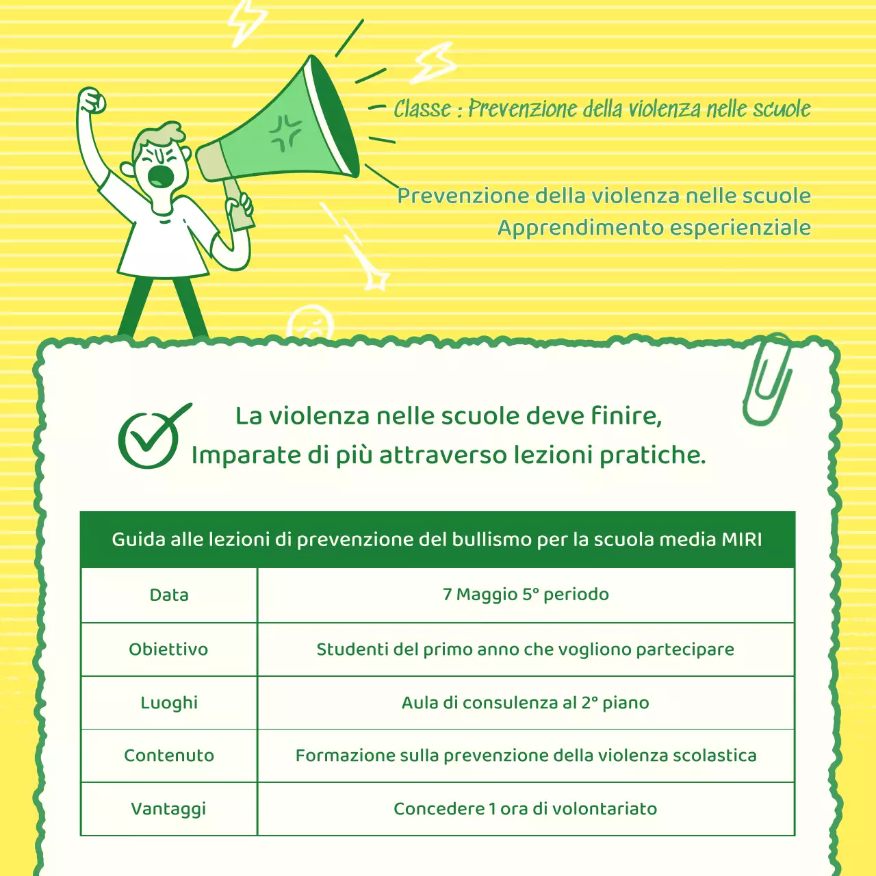 Un post kitsch giallo e verde per la campagna di amicizia