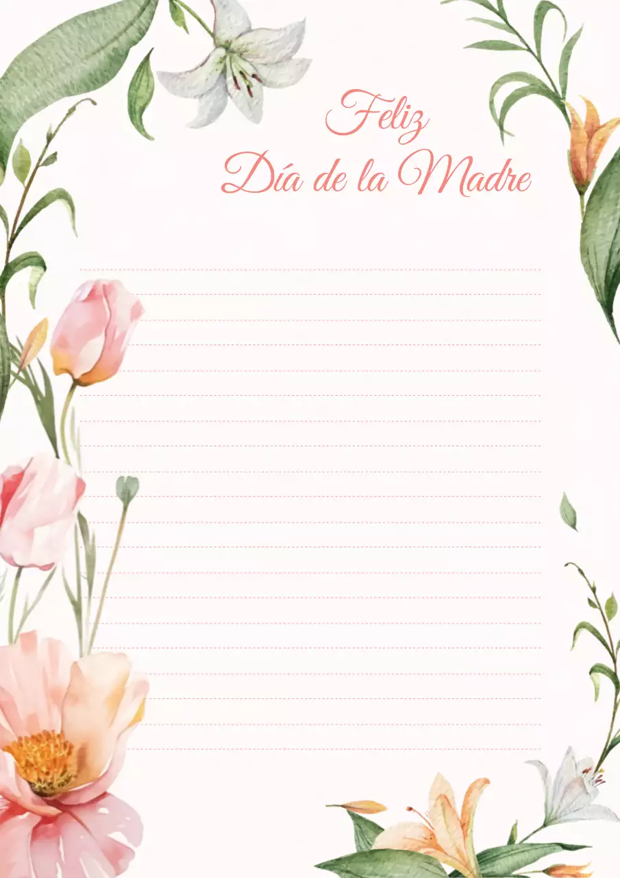 Carta natural rosa para el Día de la Madre