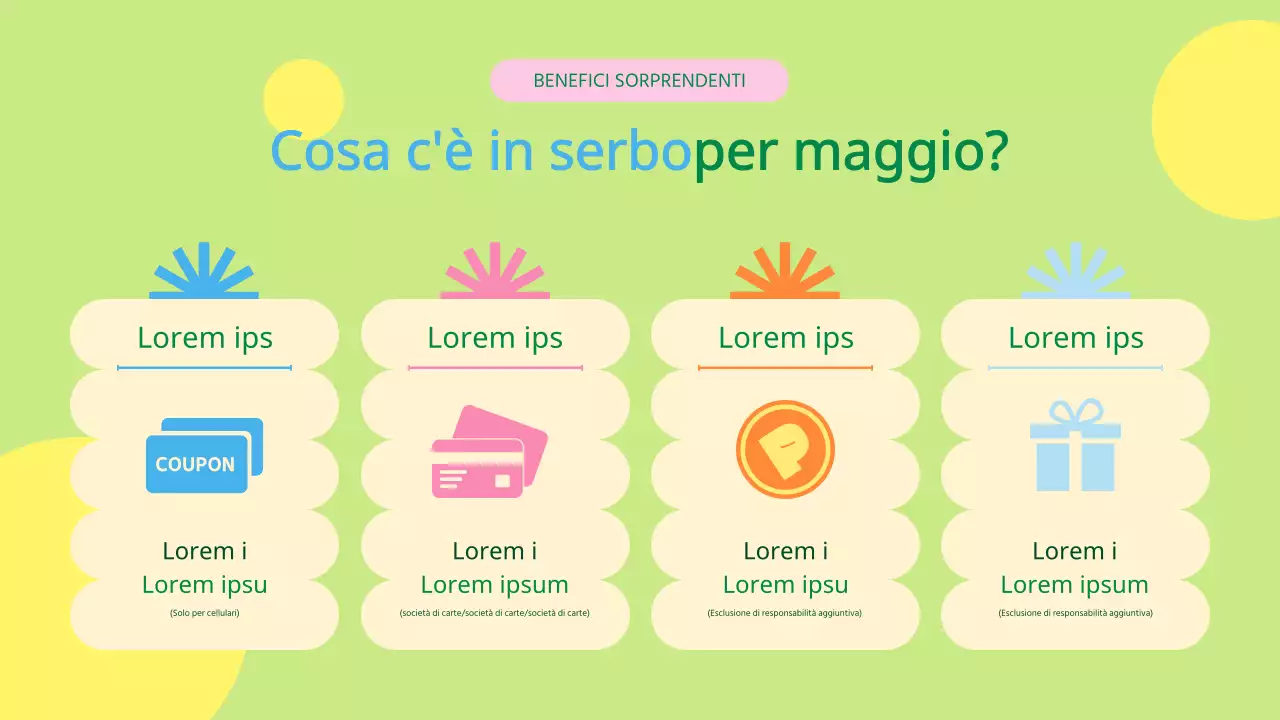 Promuovere la vendita di regali del Mese della Casa Gialla e Verde