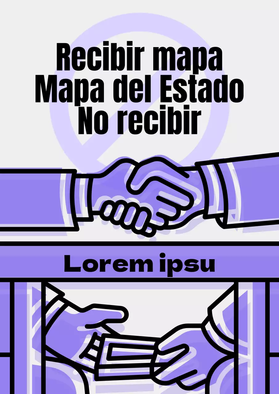 Un sencillo cartel morado para la campaña "No solicitar funcionarios públicos".