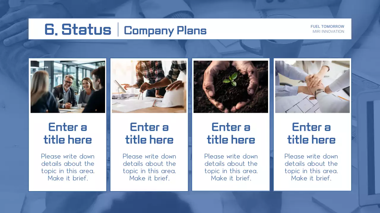 Blue Professional Oil Profile Document Presentation