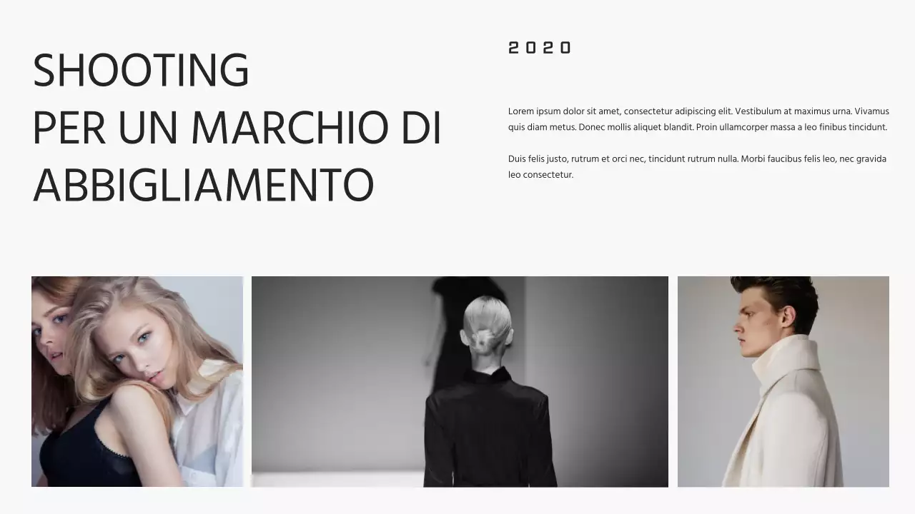 Portafoglio fotografico minimale in nero e grigio