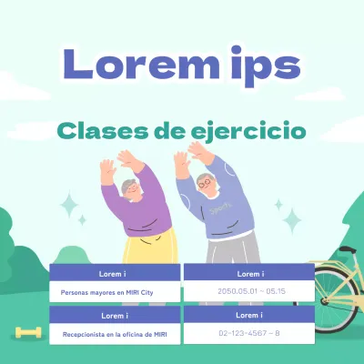 Promover clases de ejercicio para mayores con acentos verdes y azules