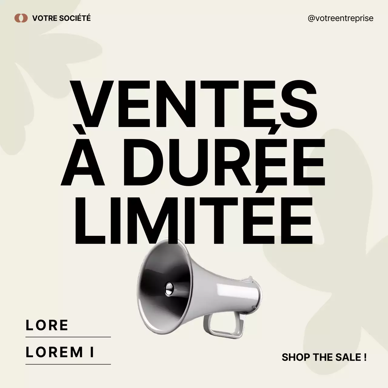 Publicité marketing minimale en noir et vert