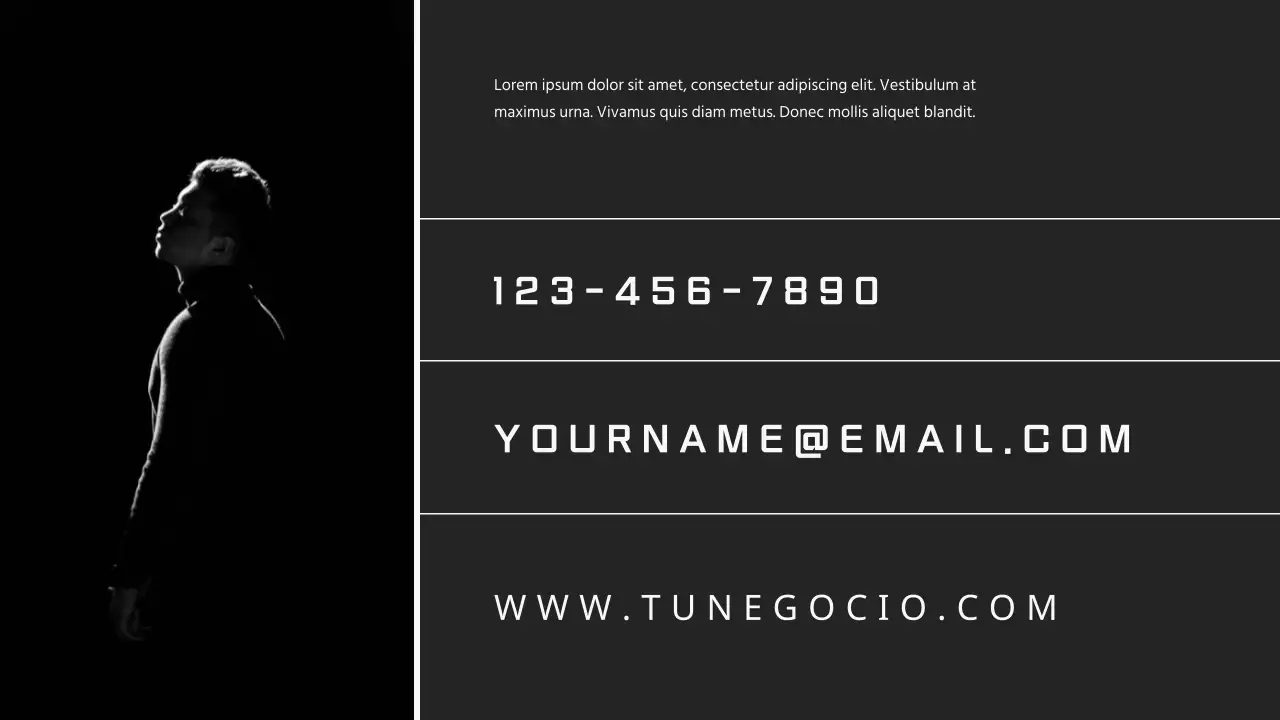 Cartera de fotógrafo minimalista en gris y negro