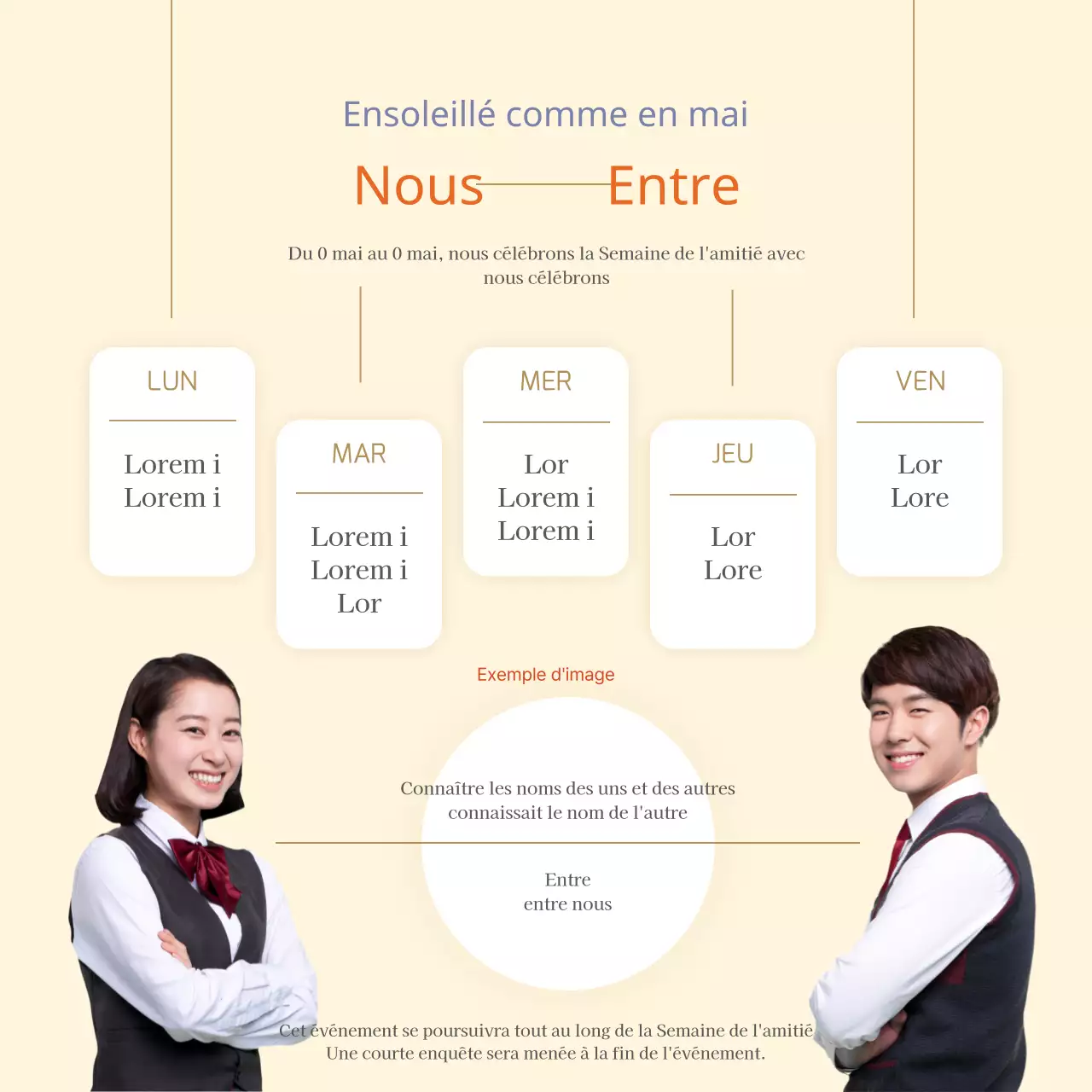 Promouvoir un concours moderne d'amitié et d'écriture en jaune et blanc