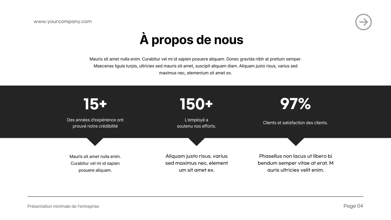 Introduction de l'entreprise moderne en noir et blanc