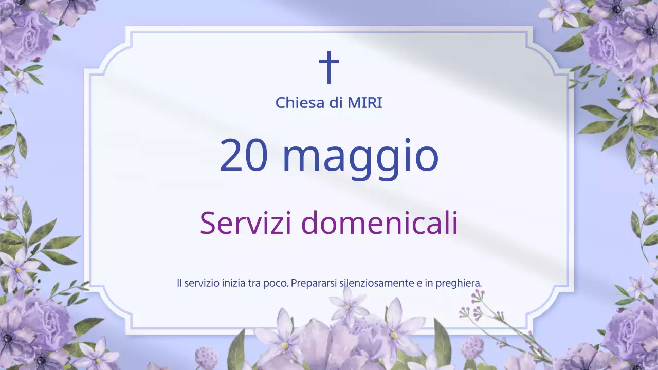 Annuncio di servizio semplice in chiesa di Borah e Lavender