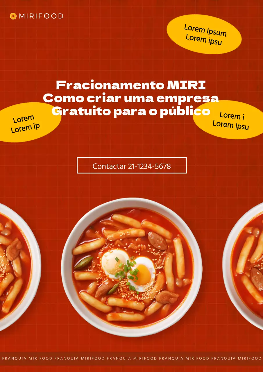 Um anúncio de base vermelho e amarelo para o arranque de uma franquia