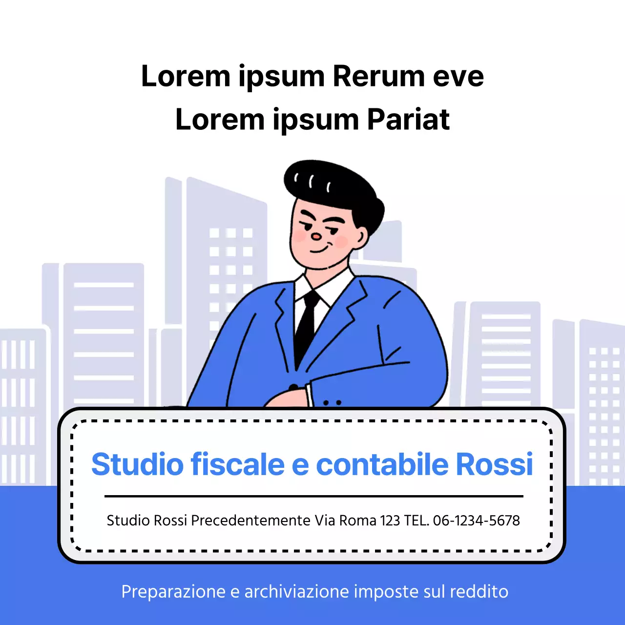 Una semplice guida in bianco e blu per la compilazione della dichiarazione dei redditi globale