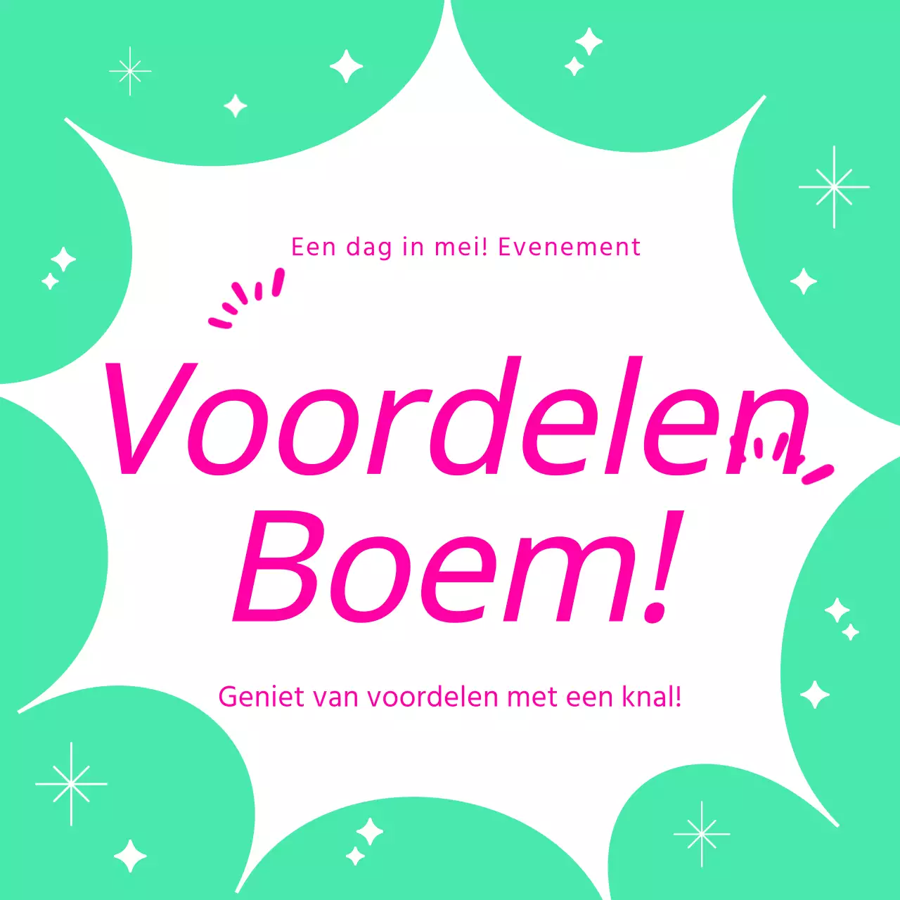 Eenvoudige hoofdpost in mint en hot pink