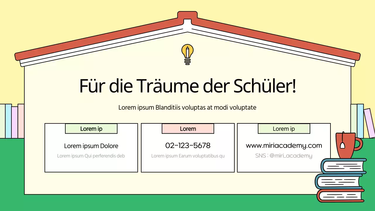 Gelber und grüner Schulprospekt