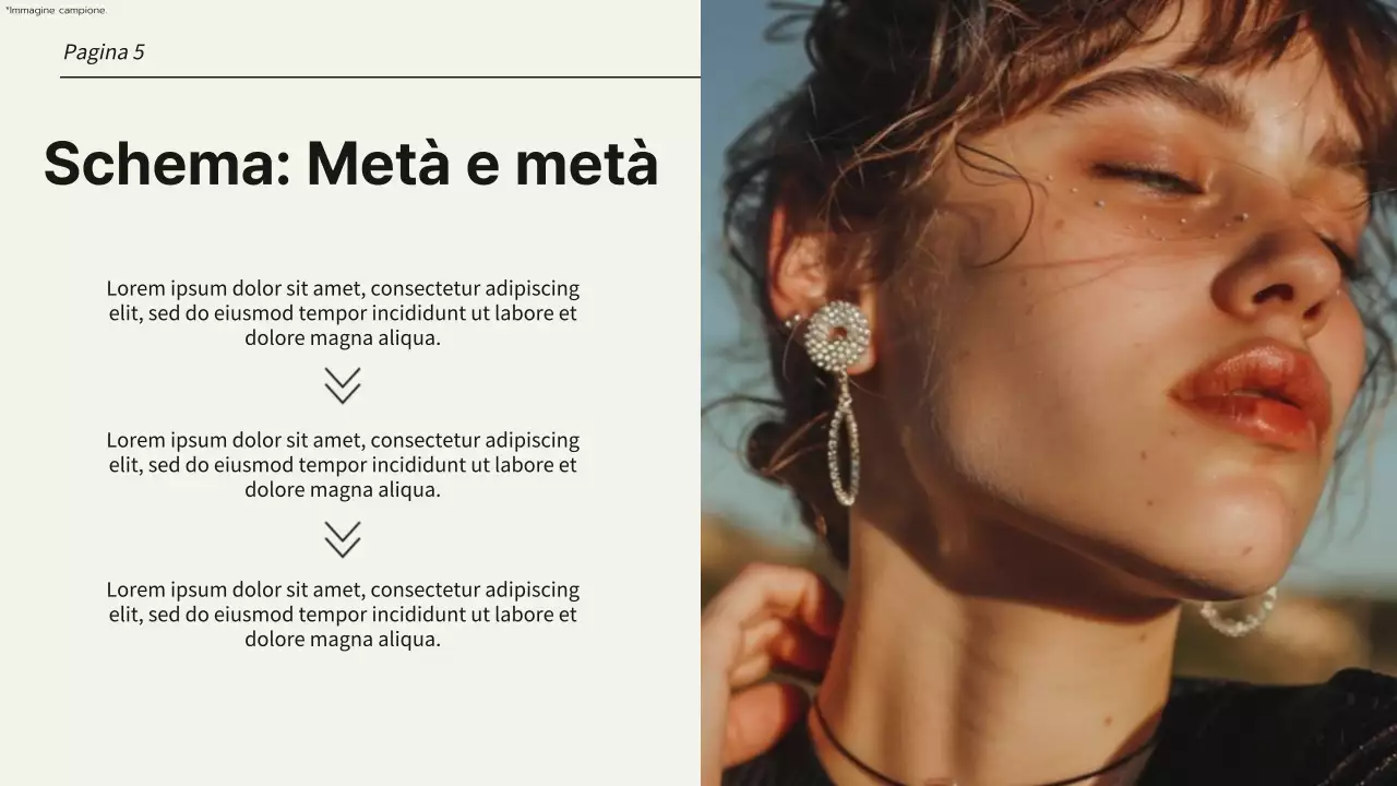 Pagine di presentazione delle tendenze in beige e nero con vari layout Presentazione del prodotto