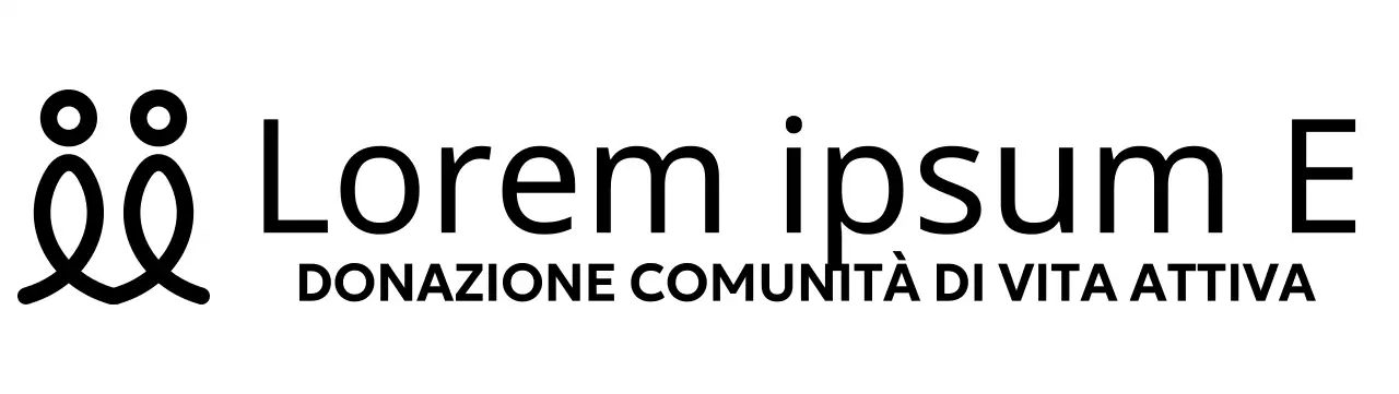 Un design di carattere tipografico con un logo a forma di persona e un allineamento centrato