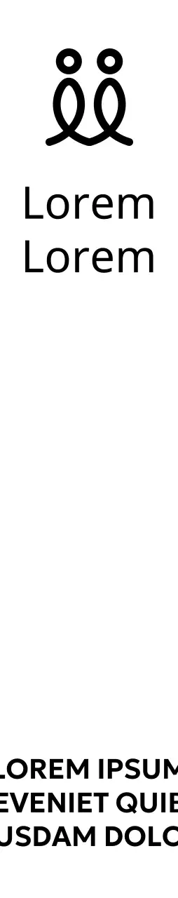 Ein Schriftentwurf mit einem Logo in Form einer Person und einer zentrierten Ausrichtung