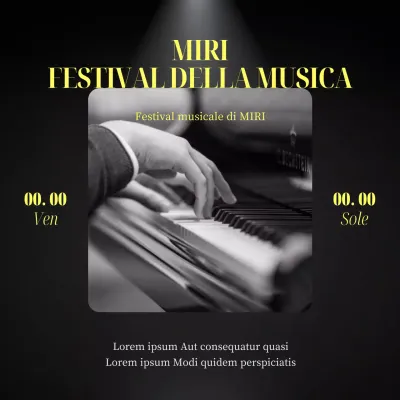 Promuovere un moderno festival musicale in nero e giallo