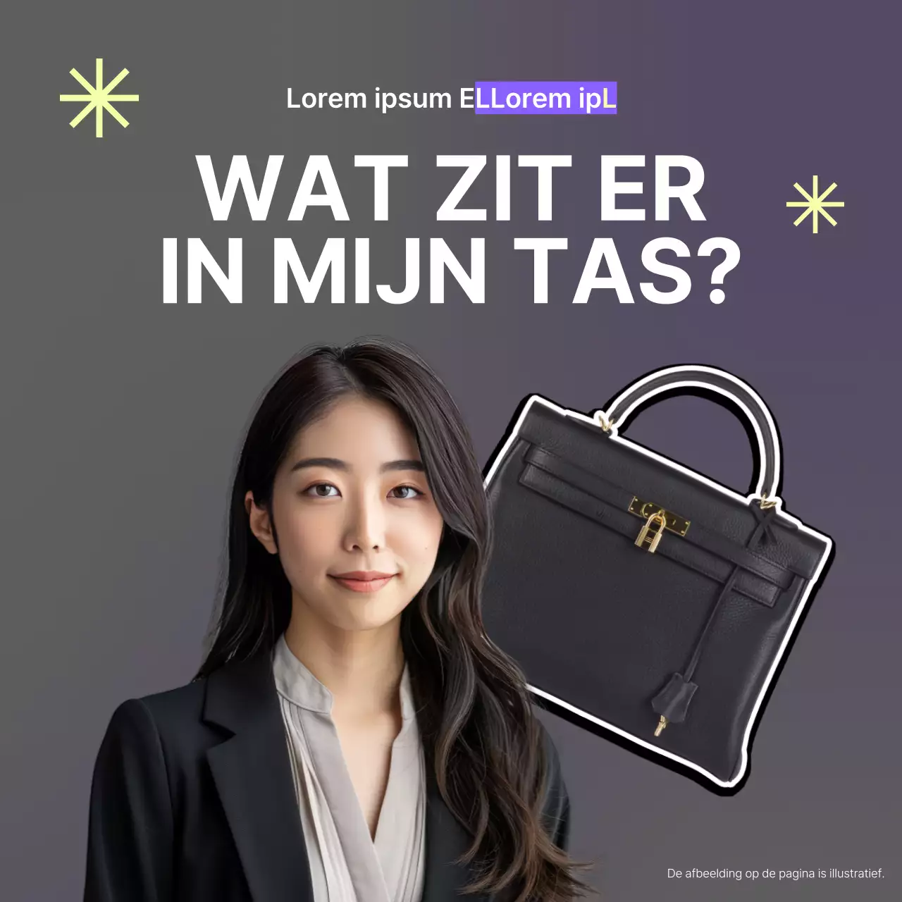 Een eenvoudige wat-in-mijn-tas introductie in mauve en geel