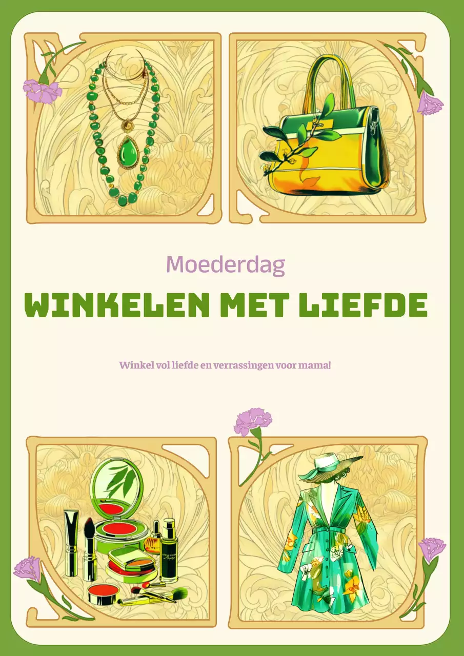Promoot een klassieke Moederdagverkoop in chartreuse en ivoor